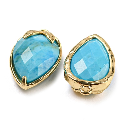 Natural Turquoise Faceted Pendants G-M431-06G-01-1-1