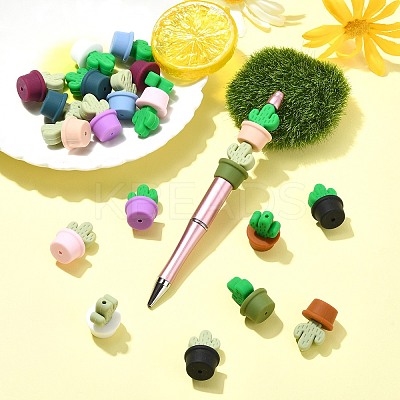 21Pcs 21 Colors Silicone Focal Beads SIL-CJ0002-03-1