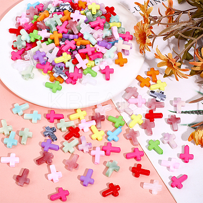 300Pcs 2 Styles Acrylic Beads OACR-HY0001-24-1