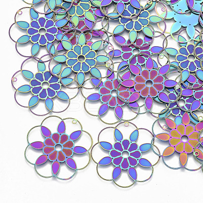 Ion Plating(IP) 304 Stainless Steel Filigree Pendants STAS-S108-83-1