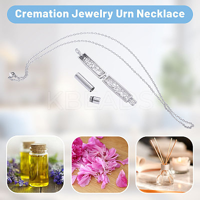 1Pc 304 Stainless Steel Tree of Life Hollow Column Pendant Pet Urn Ashes Necklaces NJEW-CA0001-28P-1