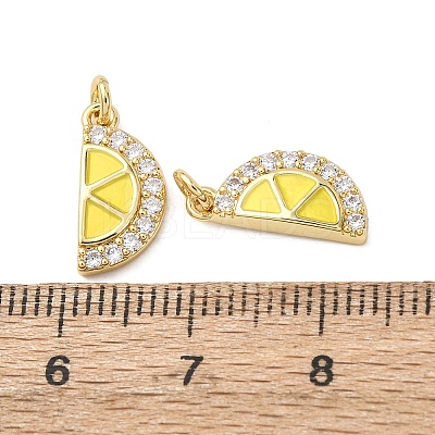 Brass Micro Pave Cubic Zirconia Charms KK-D019-26G-1