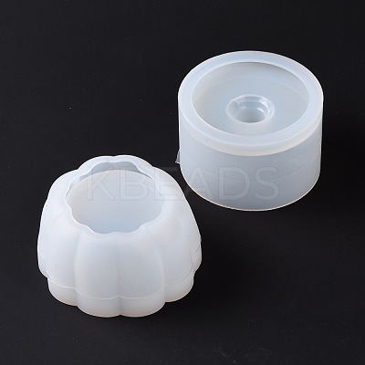 Halloween Theme DIY Pumpkin Jack-O'-Lantern Storage Box & Lid Silicone Molds Set DIY-G058-A01-1