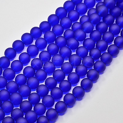 Baking Paint Transparent Glass Bead Strands GLAA-S031-8mm-09-1