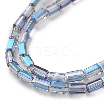Electroplate Transparent  Glass Beads Strands EGLA-H106-01A-HR02-1