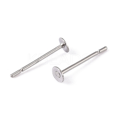 Tarnish Resistant 316 Surgical Stainless Steel Flat Round Blank Peg Stud Earring Settings LS-X-STAS-R073-04-1