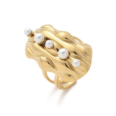 304 Stainless Steel Cuff Rings for Women RJEW-D302-02G-06-1
