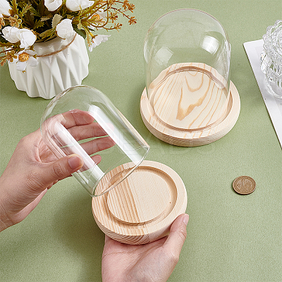 2Pcs 2 Styles Glass Dome Cover AJEW-NB0007-93-1