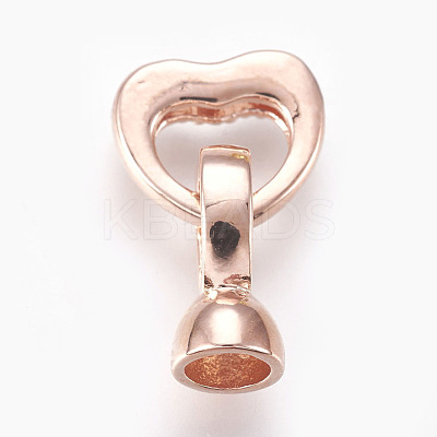 Brass Micro Pave Cubic Zirconia Fold Over Clasps KK-P164-07RG-1