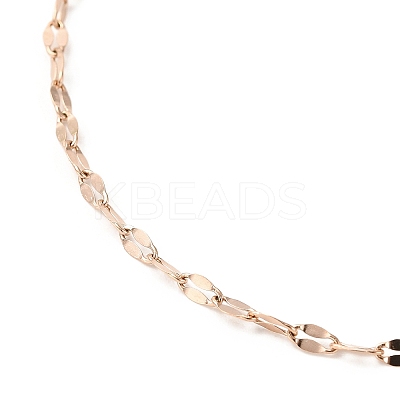 Ion Plating(IP) 304 Stainless Steel Dapped Chain Necklace for Men Women NJEW-E076-02RG-1