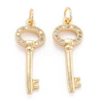 Brass Micro Pave Clear Cubic Zirconia Beads Pendants ZIRC-M114-11G-1
