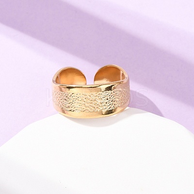 304 Stainless Steel Open Cuff Rings for Women RJEW-K309-22G-1