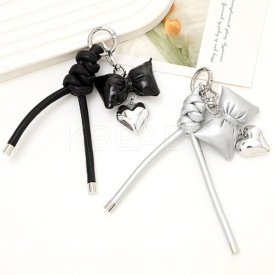 1Pc Imitation Leather Keychain AJEW-CL0001-09A-1