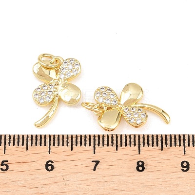 Brass Micro Pave Cubic Zirconia Pendants KK-C162-044G-1