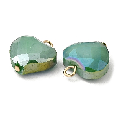 Imitation Jade Glass Pendants KK-Q777-01G-03-1