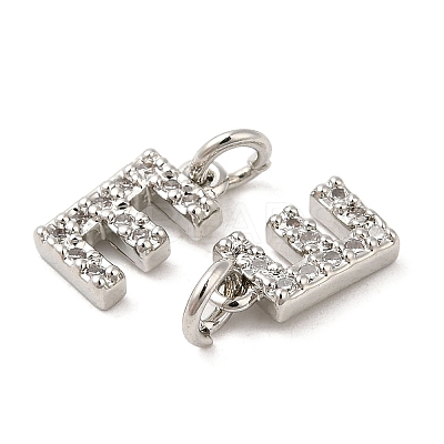 Brass Micro Pave Grade AAA Cubic Zirconia Charms ZIRC-P067-11P-E-NR-1