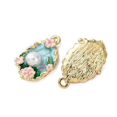 Light Gold Tone Alloy Enamel Pendants LS-ENAM-B028-03KCG-01-1