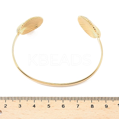Shell Shape 304 Stainless Steel Cuff Bangles for Women LS-BJEW-S171-01B-G-1