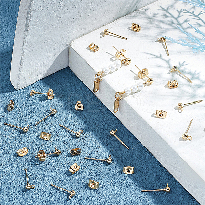 100Pcs 304 Stainless Steel Ball Stud Earring Post STAS-DC0011-28-1