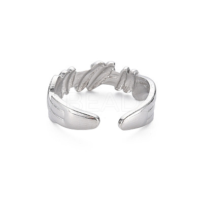 Non-Tarnish 304 Stainless Steel Empaistic Open Cuff Rings RJEW-N038-044P-1