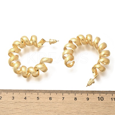 Brass Spiral Laid Stud Earrings for Women LS-EJEW-A121-21G-1