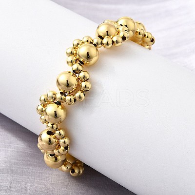 Brass Beads Bracelets for Women BJEW-D317-04G-1