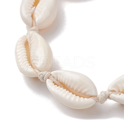 Natural Cowrie Shell Braided Bead Bracelets BJEW-JB10093-1