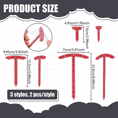 6Pcs 6 Styles Acrylic Depth Measuring Tools TOOL-BC0003-52-1