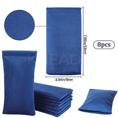 8Pcs Rectangle Velvet with Steel Glasses Case ABAG-BBC0001-15D-1