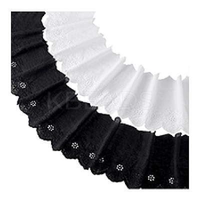 2 Colors Cotton Embroidery Flower Ribbons OCOR-PH0005-78-1