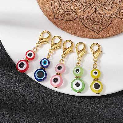 Resin Evil Eye Pendants Decorations HJEW-JM01401-1