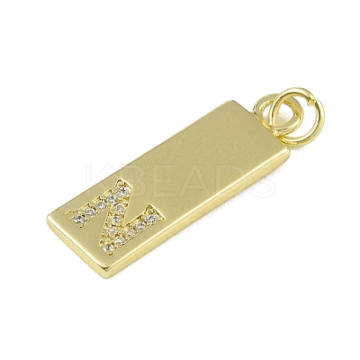 Brass Micro Pave Clear Cubic Zirconia Pendants KK-P266-06G-N-1