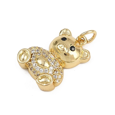 Brass Micro Pave Cubic Zirconia Pendants KK-D409-45G-B-1
