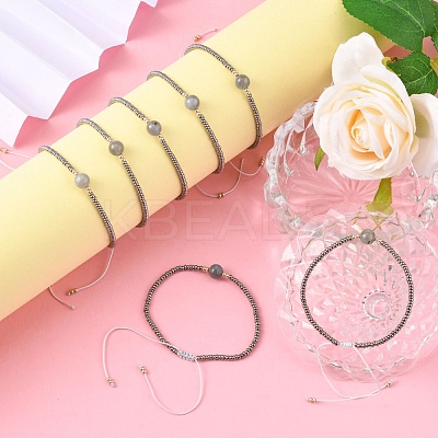 Nylon Thread Braided Beads Bracelets BJEW-JB04346-04-1