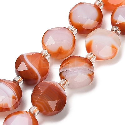 Natural Banded Agate Beads Strands G-C116-A180-01B-1