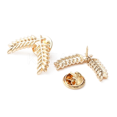 Alloy Wheat Shape Brooch Pin JEWB-WH0028-10G-1