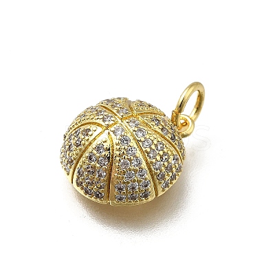 Brass Micro Pave Cubic Zirconia Charms KK-C090-11G-1