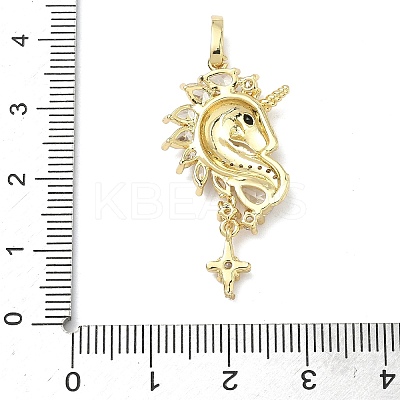 Brass Micro Pave Clear Cubic Zirconia Pendants KK-I476-13G-1