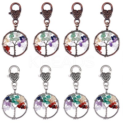 Natural/Synthetic Mixed Stone Pendant Decoration Sets HJEW-SW00005-1