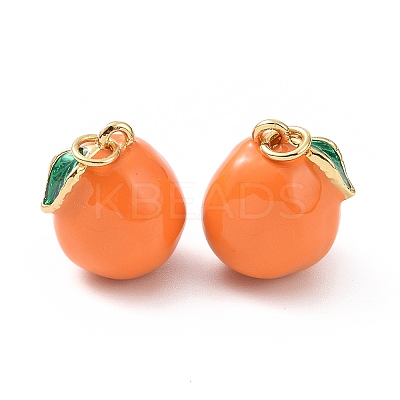 Brass Enamel Charms KK-O140-05G-1