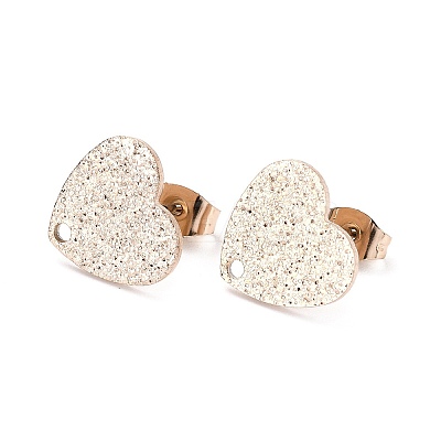 Ion Plating(IP) 304 Stainless Steel Stud Earring Findings LS-STAS-I183-02B-RG-1
