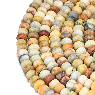 Natural Crazy Agate Beads Strands G-P575-A04-6x4mm-01-1