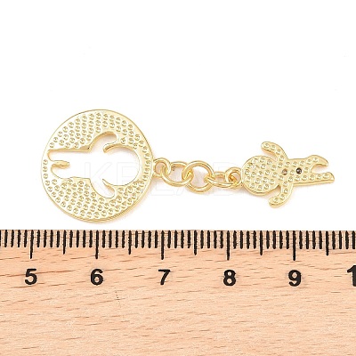 Brass Micro Pave Cubic Zirconia Pendants KK-C162-052G-1