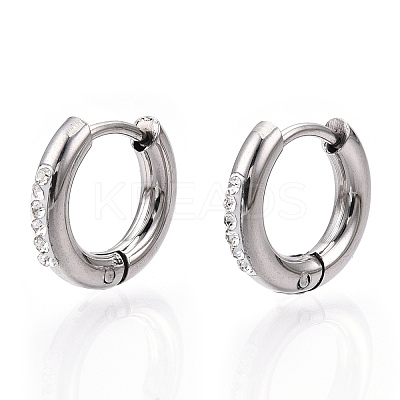 201 Stainless Steel Huggie Hoop Earrings STAS-S079-162B-1