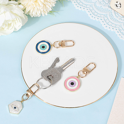 3Pcs Evil Eye Alloy Enamel Pendant Decoration HJEW-CP00035-1