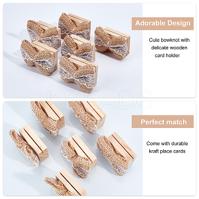 6 Sets Wood Place Card Holders AJEW-OC0001-35-1