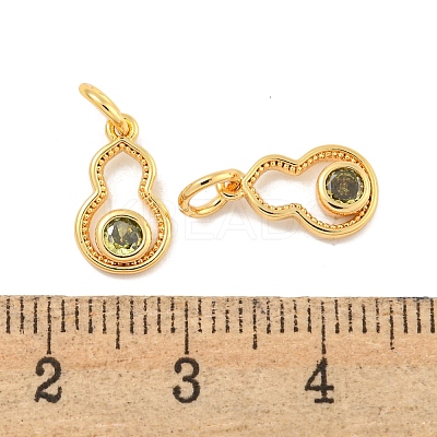 Brass Micro Pave Cubic Zirconia Pendants KK-P275-34G-1