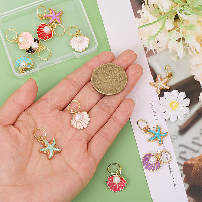 12Pcs Marine Organism Theme Allly Enamel Shoes Charms PALLOY-CA00013-1