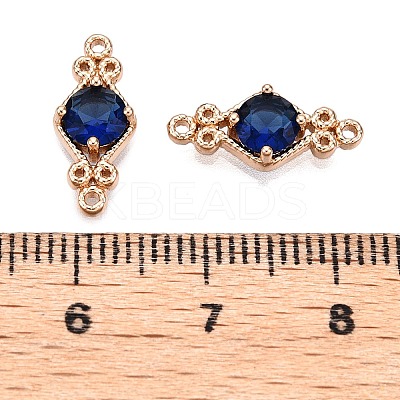 Brass Pave Faceted Glass Connector Charms FIND-T070-03C-1