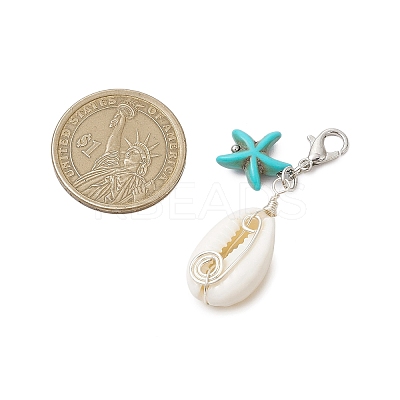 Natural Shell Pendant Decorations HJEW-JM02923-02-1